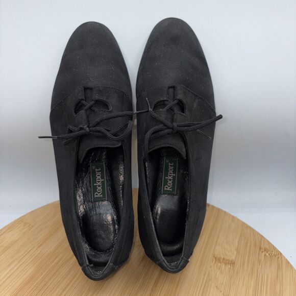 Rockport Ghillie Women Black Nubuck Lace-Up Comfort Shoes Size 6.5 W Wide Oxford - Picture 3 of 7